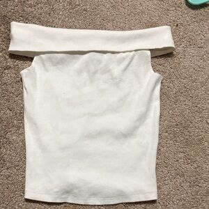 Ardene White Off-Shoulder Crop Top